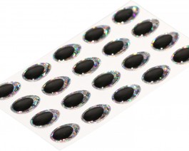 3D Epoxy Teardrop Eyes, Holographic Silver, 7 mm